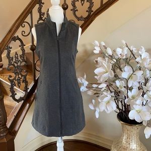 Title Nine Sleeveless Zip-Front Dress in Charcoal Gray
